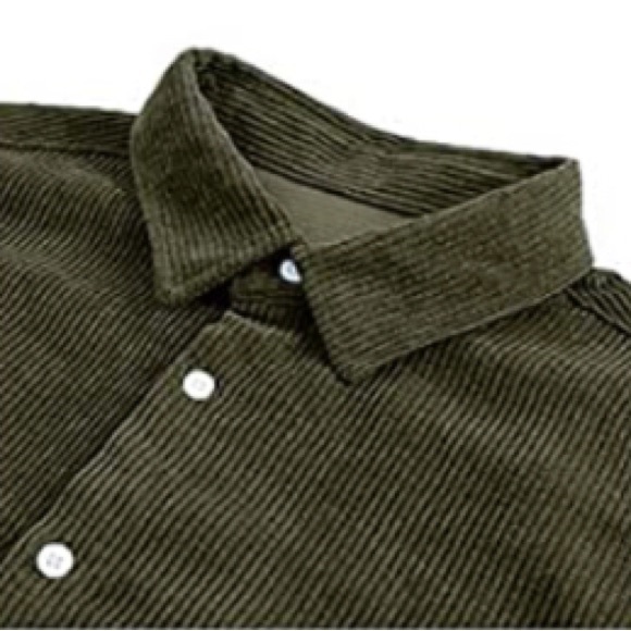 BRAND NEW MENS GREEN CASUAL BUTTON DOWN CORDUROY OVERSHIRT NWT - Picture 3 of 6